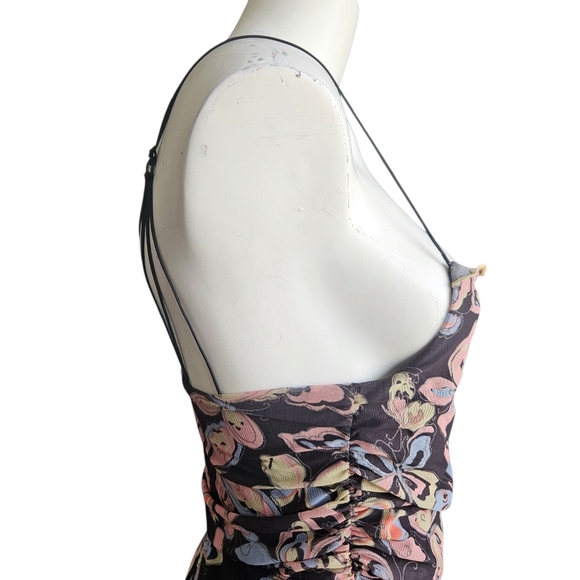 Urban Outfitters Butterfly Print Wild Seam Slip Dress Sz MED Whimsigoth Punk - Picture 5 of 13